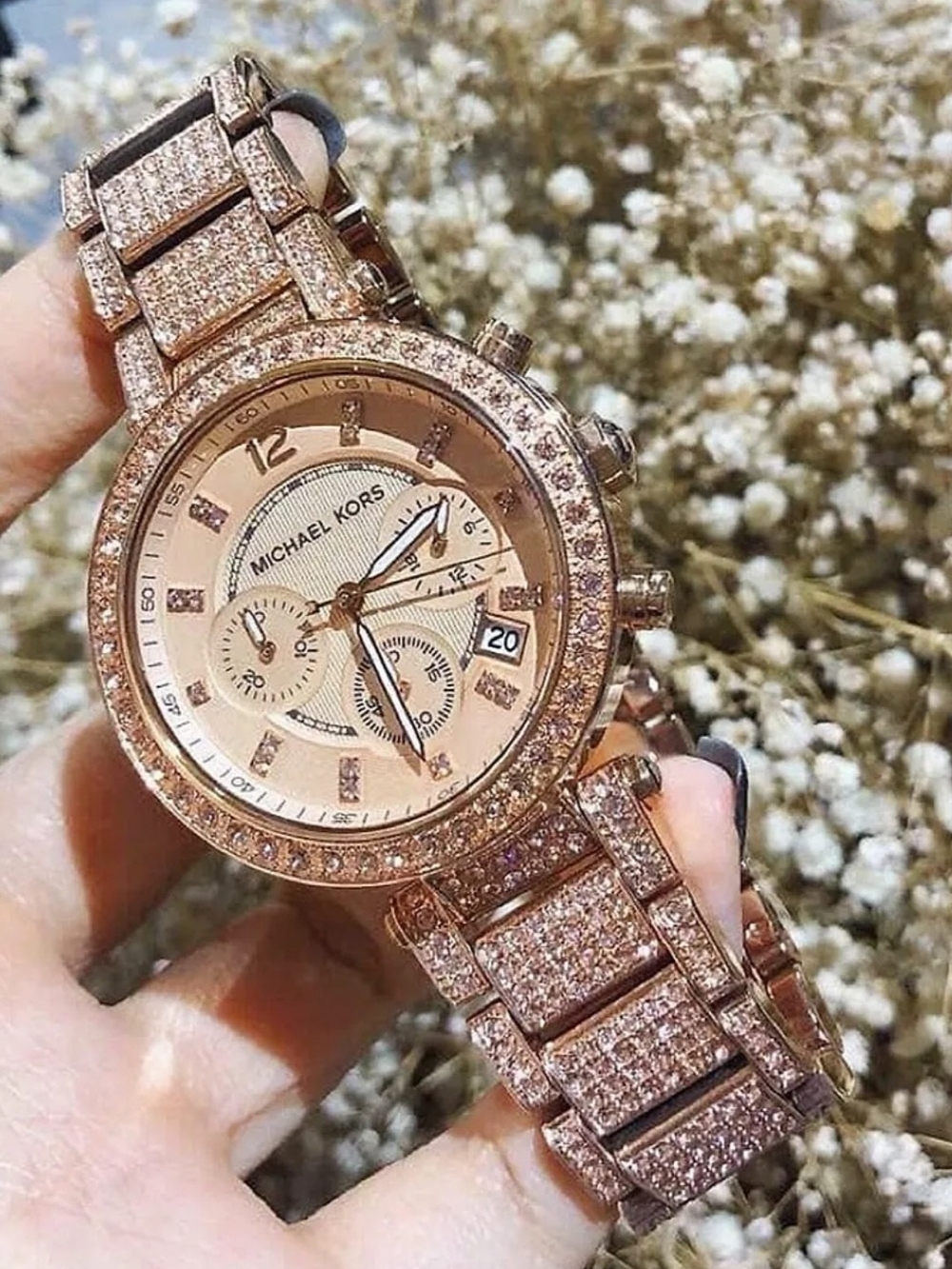 Michael Kors MK5663 Uptown Glam Parker Rose Gold Chronograph Women's Watch